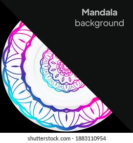 Cards or Invitations with tribal ethnic mandala ornament. For wedding, bridal, Valentine's day, greeting card or birthday invitation. Vector illustration