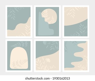 Cards light backgrounds. Vector boho set