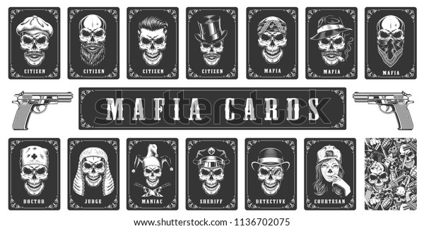 マフィアのゲームのカード ベクターイラスト のベクター画像素材 ロイヤリティフリー