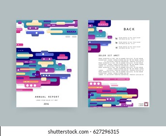 Cards in modern abstract style with composition made of rounded shapes in color. Vector illustration.