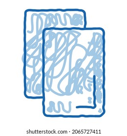 Cards Notice Or Remove sketch icon vector. Hand drawn blue doodle line art Cards Notice Or Remove sign. isolated symbol illustration