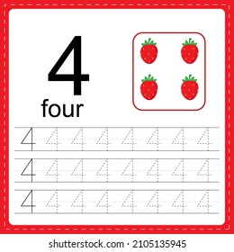 Cards Numbers Children Trace Line Kids Stock Vector (Royalty Free ...