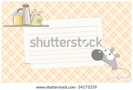 cards for recipes with funny mice