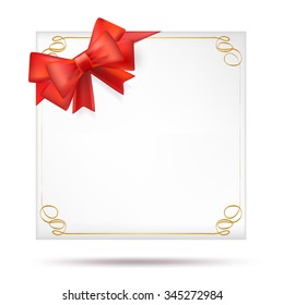 cards with red bows with ribbons. vector
