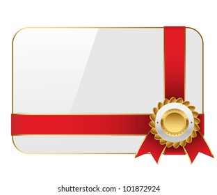 Cards with ribbons isolated on white background. Vector.