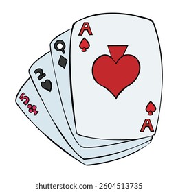 Cards of rummy inside frame vector illustration