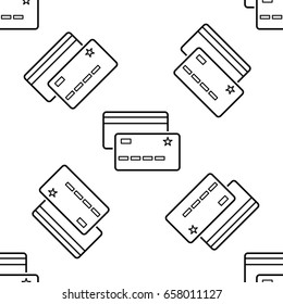 Cards seamless pattern in outline style for web, infographics and creative design. 