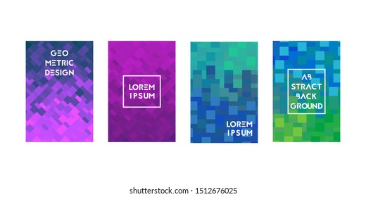 Cards set with abstraction square texture. Vector illustration.