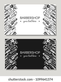 Cards set with barbershop backgrounds