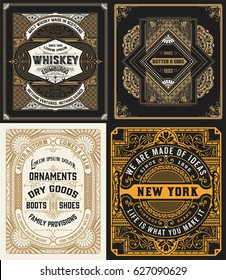 Cards set. Western style