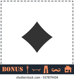 Cards suits icon flat. Simple vector symbol and bonus icon
