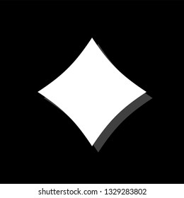 Cards suits. White flat simple icon with shadow