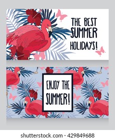 cards for summer holidays, can be used as invitation for summer party, vector illustration