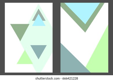 Cards template for creative design.  Vector editable pattern with front and back side. 