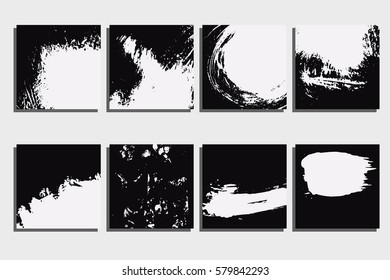 Cards template. Hand painted textures, ink blobs. Grunge business cards, invitations, banners templates