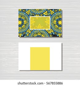 Cards template for yoga studio.  Vector editable pattern  business card or gift flyer.  