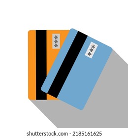 Cards vector icon. doodle credit card. non-cash payment method, electronic wallet.