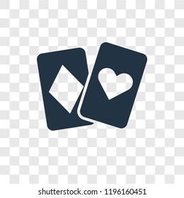 Cards vector icon isolated on transparent background, Cards transparency logo concept