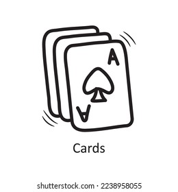 Cards vector outline Icon Design illustration. Entertainment Symbol on White background EPS 10 File