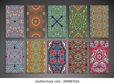 Cards. Vintage decorative elements. Hand drawn background. Islam, Arabic, Indian, ottoman motifs. 
