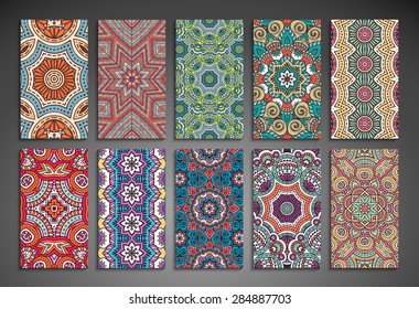 Cards. Vintage decorative elements. Hand drawn background. Islam, Arabic, Indian, ottoman motifs. 