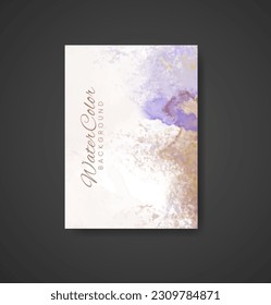 Cards with watercolor background. Design for your cover, date, postcard, banner, logo.
