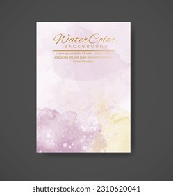 Cards with watercolor background. Design for your cover, date, postcard, banner, logo.