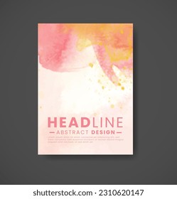 Cards with watercolor background. Design for your cover, date, postcard, banner, logo.