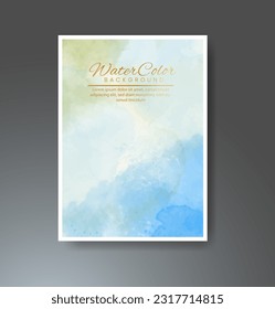 Cards with watercolor background. Design for your cover, date, postcard, banner, logo.