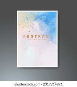 Cards with watercolor background. Design for your cover, date, postcard, banner, logo.