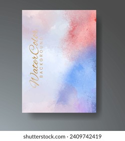 Cards with watercolor background. Design for your cover, date, postcard, banner, logo.