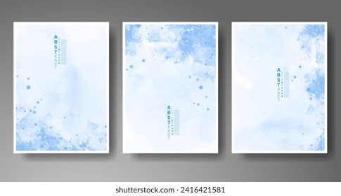 Cards with watercolor background. Design for your cover, date, postcard, banner, logo.