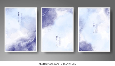Cards with watercolor background. Design for your cover, date, postcard, banner, logo.