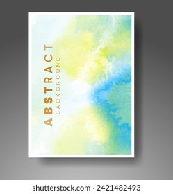 Cards with watercolor background. Design for your cover, date, postcard, banner, logo.