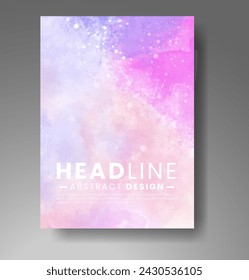 Cards with watercolor background. Design for your cover, date, postcard, banner, logo.