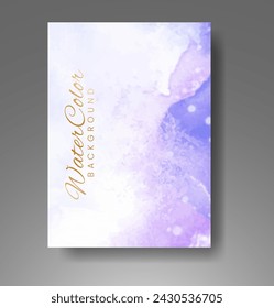Cards with watercolor background. Design for your cover, date, postcard, banner, logo.