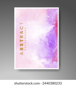 Cards with watercolor background. Design for your cover, date, postcard, banner, logo.