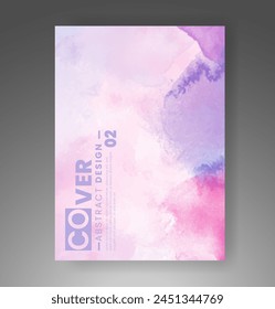 Cards with watercolor background. Design for your cover, date, postcard, banner, logo.