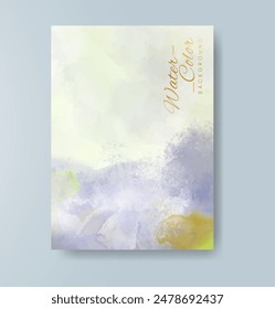 Cards with watercolor background. Design for your cover, date, postcard, banner, logo.