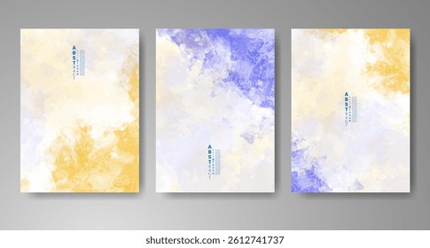 Cards with watercolor background. Design for your cover, date, postcard, banner, logo.
