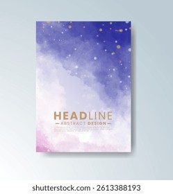 Cards with watercolor background. Design for your cover, date, postcard, banner, logo.