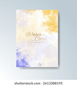 Cards with watercolor background. Design for your cover, date, postcard, banner, logo.