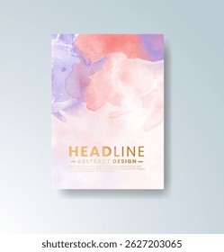 Cards with watercolor background. Design for your cover, date, postcard, banner, logo.