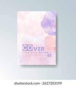 Cards with watercolor background. Design for your cover, date, postcard, banner, logo.