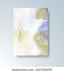 Cards with watercolor background. Design for your cover, date, postcard, banner, logo.