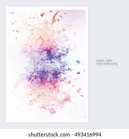 cards with watercolor on white background for your design vector