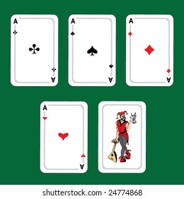 Cartas, ganadas combinaciones de póquer. Vector.