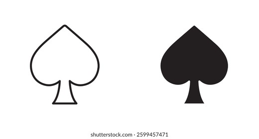 Card-spade flat simple vector icons illustration set.