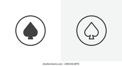 Card-spade icon symbol collection on white background.