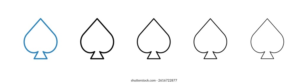 Card-spade icons collection vectors for web ui